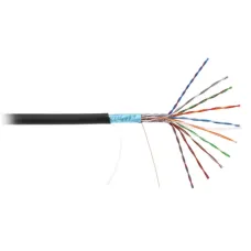 Кабель NETLAN F/UTP 10 пар, Кат.5 (Класс D), 100МГц, одножильный, BC (чистая медь), внешний, PE до -40C, черный, 305м