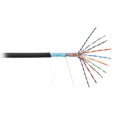 Кабель NETLAN F/UTP 10 пар, Кат.5 (Класс D), 100МГц, одножильный, BC (чистая медь), внешний, PE до -40C, черный, 305м