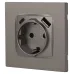 Розетка ЭРА Серия 12 12-4108-16 2P+E 16A-250В со шторками с USB type-A+C 5В-3А титан
