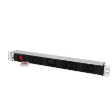 Блок розеток Rem-10 без шнура с выкл., 10 IEC 60320 C13, вход IEC 60320 C14, 10 A, алюм., 19'