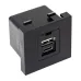 Розетка USB A+C, 2.1А, 2 гнезда, без индикатора, черная, матовая EKF