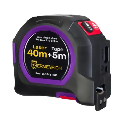 Рулетка с лазерным дальномером Reel SLR545 PRO, фиолетовый