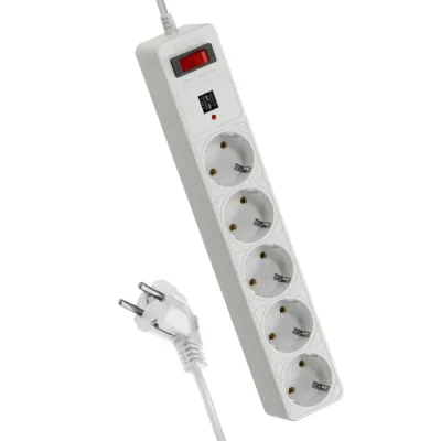 Фильтр сетевой 3м 5 гнезд, пвс 3х0,75мм2, белый 2 USB