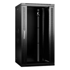 Шкаф телекоммуникационный настенный разобранный 19' 22U 600x600x1082mm (ШхГхВ) дверь стекло, цвет черный