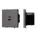Механизм розетки с быстрой USB зарядкой SCT-NOBE-MUAC-SFPL-FC-GR, 65W, QC3, Серый