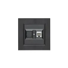 Розетка компьютерная CAT5 + гнездо KAREA LINE STAR дымчатый