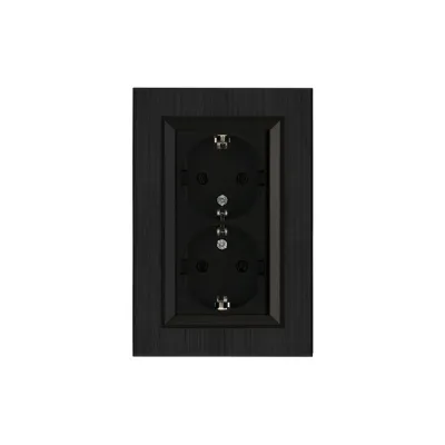 Розетка двойная с заземлением 16А KAREA LINE STAR черный