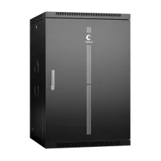 Шкаф телекоммуникационный настенный разобранный 19дюймов 18U 600x600x901mm (ШхГхВ) дверь металл, цвет черный (RAL 9004)