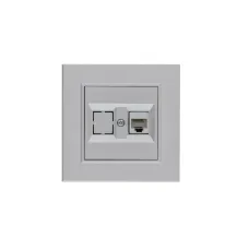 Розетка компьютерная CAT5 + гнездо KAREA LINE STAR жемчужный