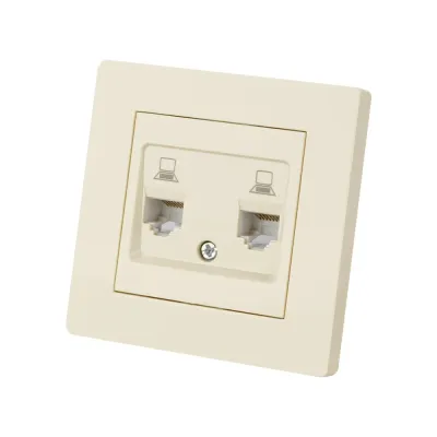 Розетка компьютерная двойная RJ45 сл. кость Сенеж