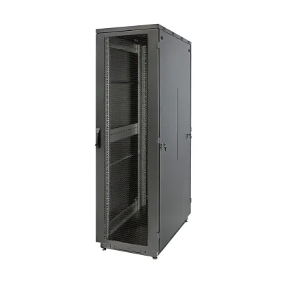 Шкаф Racknet S3000 22U 600 x 600, передняя дверь перфорированная одностворчатая, задняя дверь перфорированная одностворчатая, черный