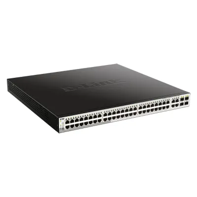 Коммутатор управляемый L2 PoE 48 портов 10/100/1000 Мб/с, 4хRJ45/SFP, 370 Вт