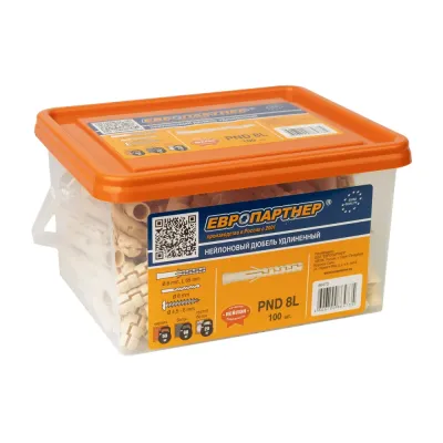 Дюбель нейлоновый ЕВРОПАРТНЕР  PND-8L (8х65 mm) удлиненный 100 шт