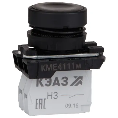 Кнопка КМЕ4111м-черный-1но+1нз-цилиндр-IP40