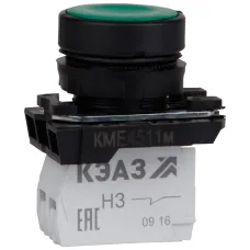 Кнопка КМЕ4511м-зеленый-1но+1нз-цилиндр-IP54
