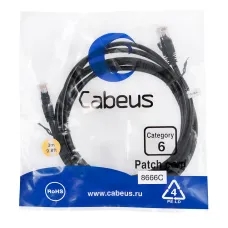 Патч-корд U/UTP, категория 6, 2xRJ45/8p8c, неэкранированный, черный, PVC, 3м