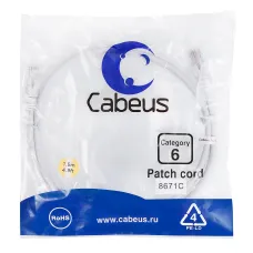 Патч-корд U/UTP, категория 6, 2xRJ45/8p8c, неэкранированный, белый, PVC, 1.5м