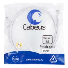 Патч-корд U/UTP, категория 6, 2xRJ45/8p8c, неэкранированный, белый, PVC, 3м