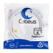 Патч-корд U/UTP, категория 6, 2xRJ45/8p8c, неэкранированный, белый, PVC, 5м