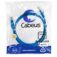 Патч-корд U/UTP, категория 6, 2xRJ45/8p8c, неэкранированный, синий, PVC, 1м