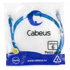 Патч-корд U/UTP, категория 6, 2xRJ45/8p8c, неэкранированный, синий, PVC, 1.5м