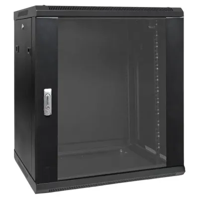 Шкаф настенный 19' TERACOM PRO 12U 600х450 мм дверь стеклянная с замком-ручкой чёрный