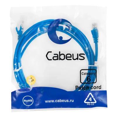 Патч-корд U/UTP, категория 6, 2xRJ45/8p8c, неэкранированный, синий, PVC, 3м