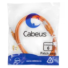 Патч-корд U/UTP, категория 6, 2xRJ45/8p8c, неэкранированный, оранжевый, PVC, 1.5м