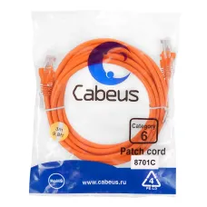 Патч-корд U/UTP, категория 6, 2xRJ45/8p8c, неэкранированный, оранжевый, PVC, 3м