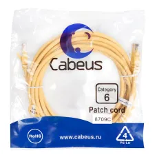 Патч-корд U/UTP, категория 6, 2xRJ45/8p8c, неэкранированный, желтый, PVC, 5м