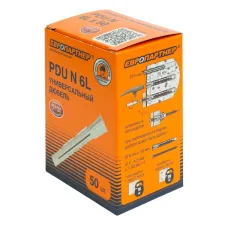 Дюбель универсальный нейлоновый ЕВРОПАРТНЕР PDU N 6Lх50mm удлиненный  (50шт)