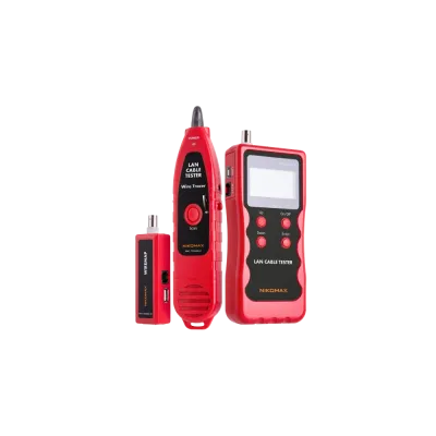 Кабельный тестер NIKOMAX с LCD дисплеем, UTP/STP, RJ45, RJ12, RJ11, BNC, USB, с функцией измерения длины и трассировкой кабелей