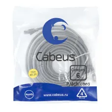 Патч-корд U/UTP, категория 6, 2xRJ45/8p8c, неэкранированный, серый, PVC, 15м