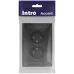 Розетка Intro Accent 6-204-07 , 2х2P, 16А-250В, IP20, СУ, AL/CU, графит