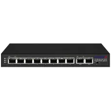 Коммутатор неуправляемый 8x100Мбит/с (RJ45 с PoE+), 2x1Гбит/с (RJ45) 120Вт