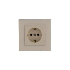 Розетка с заземлением 16А (керамика) KAREA RIZZ крем