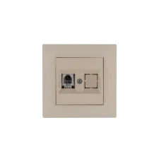 Розетка компьютерная CAT5+гнездо KAREA RIZZ крем
