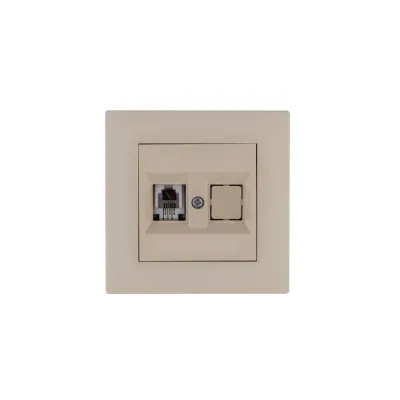 Розетка компьютерная CAT5+гнездо KAREA RIZZ крем