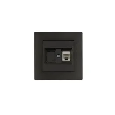 Розетка компьютерная CAT5+гнездо KAREA RIZZ STAR дымчатый