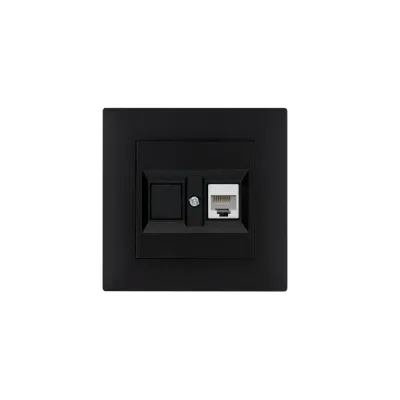 Розетка компьютерная CAT5+гнездо KAREA RIZZ STAR черный