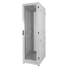 Шкаф серверный напольный 48U (600 х 1200) дверь перфорированная, задние двойные перфорированные, чёрный