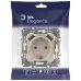 14-4109-04 ЭРА Розетка 2P+E 16A-250В, штор. с 2xUSB 5В-3А, Эра Elegance, шампань (10/100/2000)