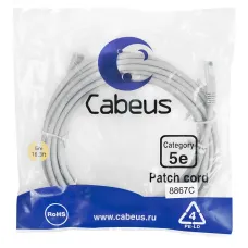 Патч-корд U/UTP, категория 5е, 2xRJ45/8p8c, неэкранированный, серый, LSZH, 5м