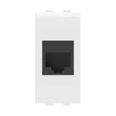 Комп.роз. RJ45 кат.5e, Brava, белая, 1мод