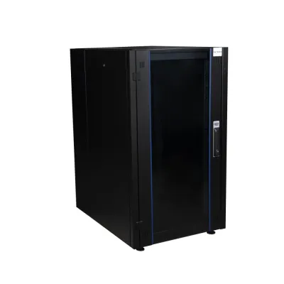 Шкаф нап. 19'', 20U 600х800, перед. дв. стек, задн. стен., мет, чер.