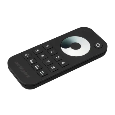 Пульт SMART-R24-DIM Black 8 зон, 2.4G ARL, IP20 пластик, 5 лет