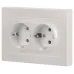 Розетка Intro Accent 6-205-06 , 2X2P+E Schuko, 16А-250В, IP20, СУ, AL/CU, перламутр