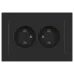 Розетка Intro Accent 6-204-07 , 2х2P, 16А-250В, IP20, СУ, AL/CU, графит Розетка Intro Accent 6-204-07 , 2х2P, 16А-250В, IP20, СУ, AL/CU, графит