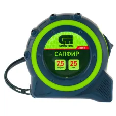 Рулетка Сапфир, двухкомпонентный корпус, 7,5 м х 25 мм