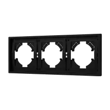 Рамка пластиковая FRM-TENDO-SFPL-3-BK, Чёрный, 3 поста